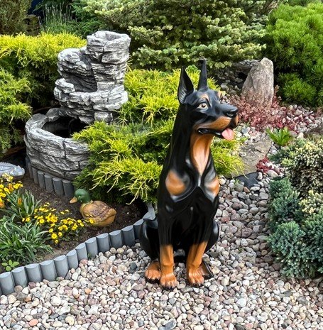 Sodo-dekoracija-ŠUO-Dobermanas Sodo-dekoracija-ŠUO-Dobermanas