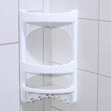Kampinė vonios lentyna, plastmasinė
